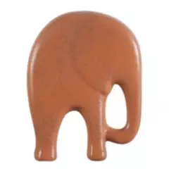 GENERICO - Elefante Plano 22 cm. de Cerámica Color Ladrillo