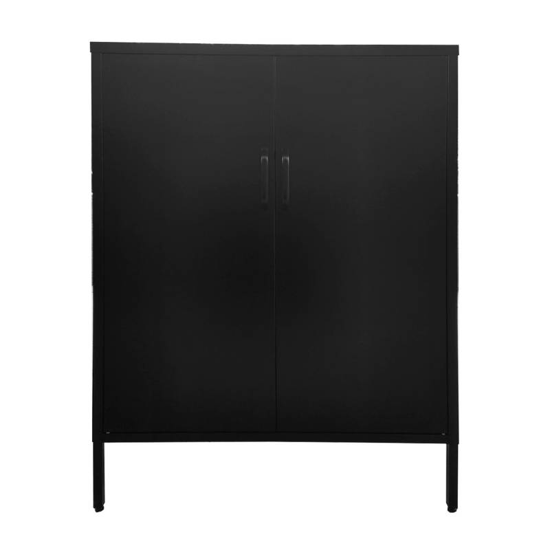 MOBITAT - Gabinete Metálico 2 Puertas con repisas color Negro