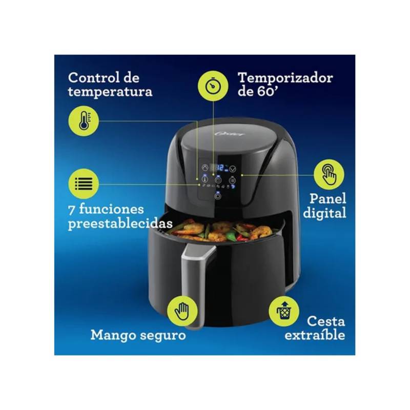 Freidora de aire digital Oster® con capacidad de 4L CKSTAF40DDF - Oster