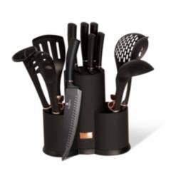BERLINGER HAUS - Set de cuchillos y utensilios 12 piezas negro