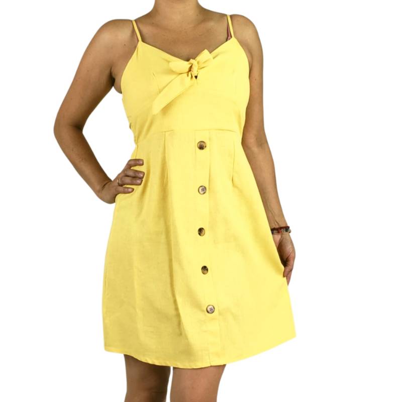 LIKE SHOP Vestido Premium Tipo Lino Corto Primavera Mujer 165