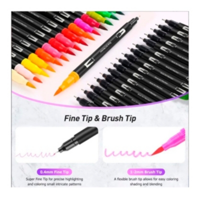 Plumones Dual Brush Profesional 120 Colores En Cartuchera Lettering Pu