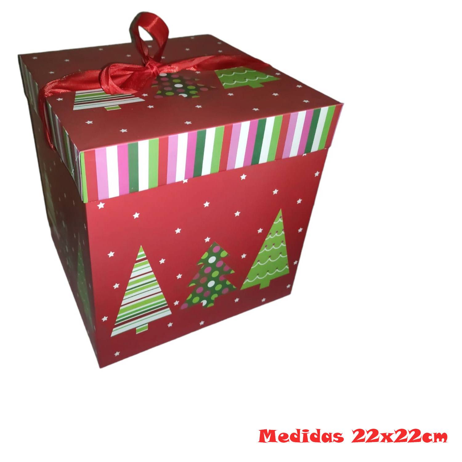 GENERICO Caja De Regalo Con Diseño De Navidad Regalos Mediana 22 Cm
