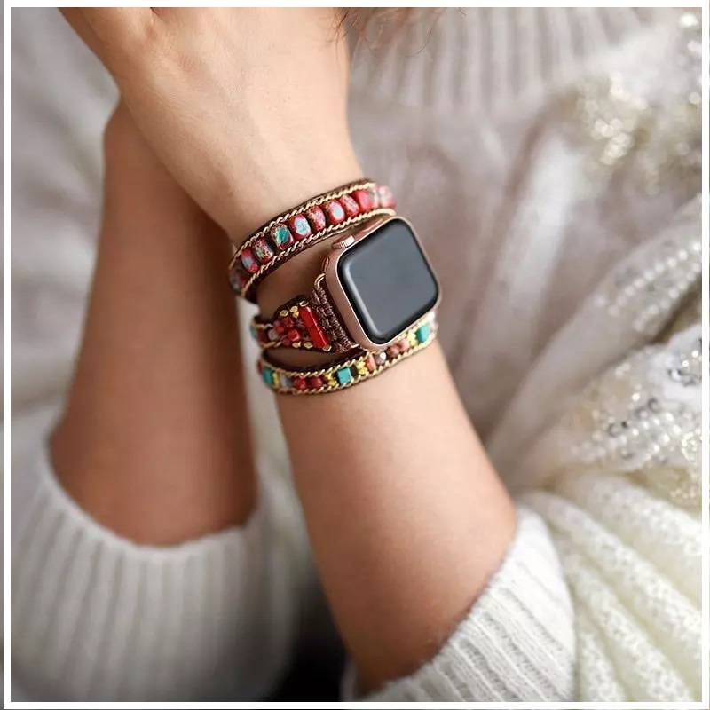 GENERICO Pulsera mujer con piedras naturales para Apple Watch