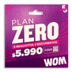 WOM - 5 Chip Plan Zero Wom con 500 min + 50gb, redes sociales Libres