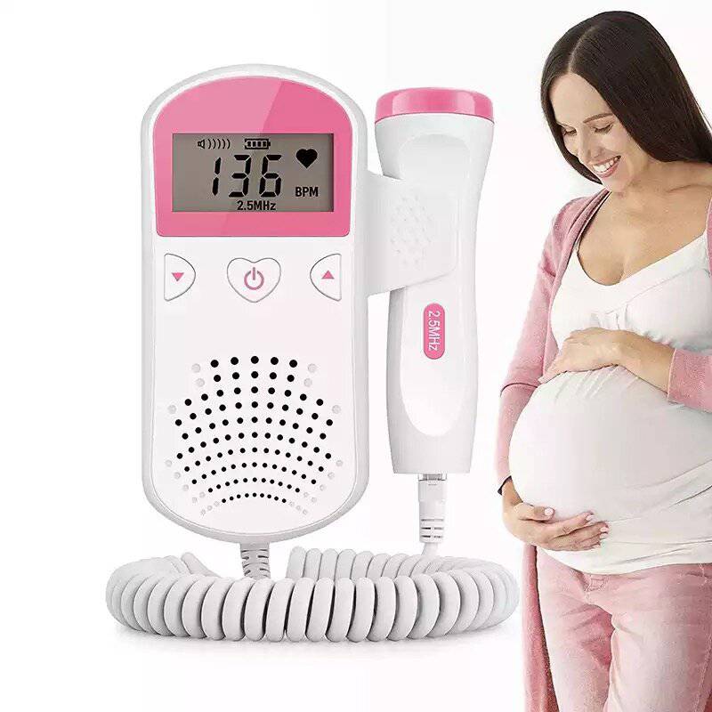 Doppler fetal. Monitor prenatal de latidos del corazón del bebé