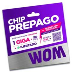 GENERICO - Chip Prepago WOM 1 GB + 50 Min por 15 Días + Wsp Ilimitado