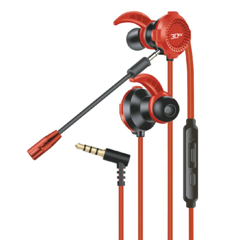 3DFX - Audifono Gamer In ear 3dfx Force Pc Ps4 Xbox Ps5 Rojo._.