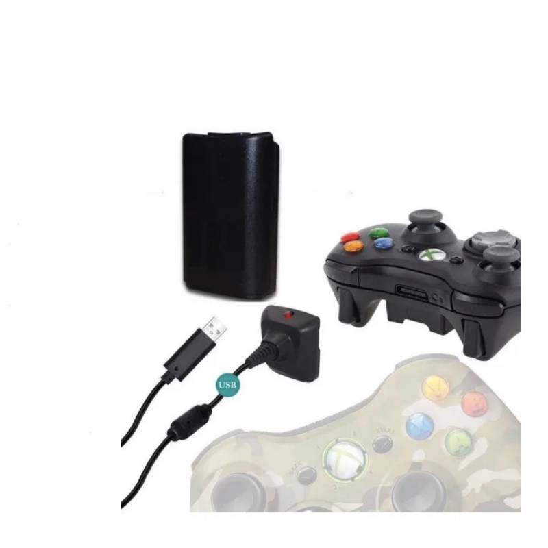 GENERICO Pack X2 Batería Recargable Xbox 360 Kit + Cable Cargador