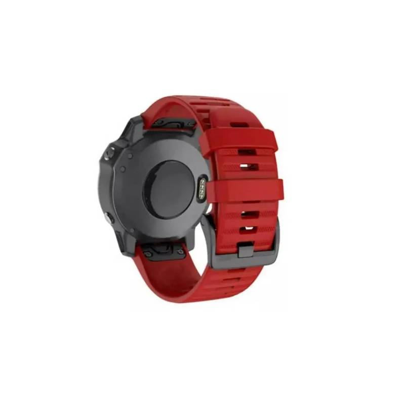 GENERICO - Correa Silicona Smartwatch Garmin Fenix 6 Pro 26mm- Roja