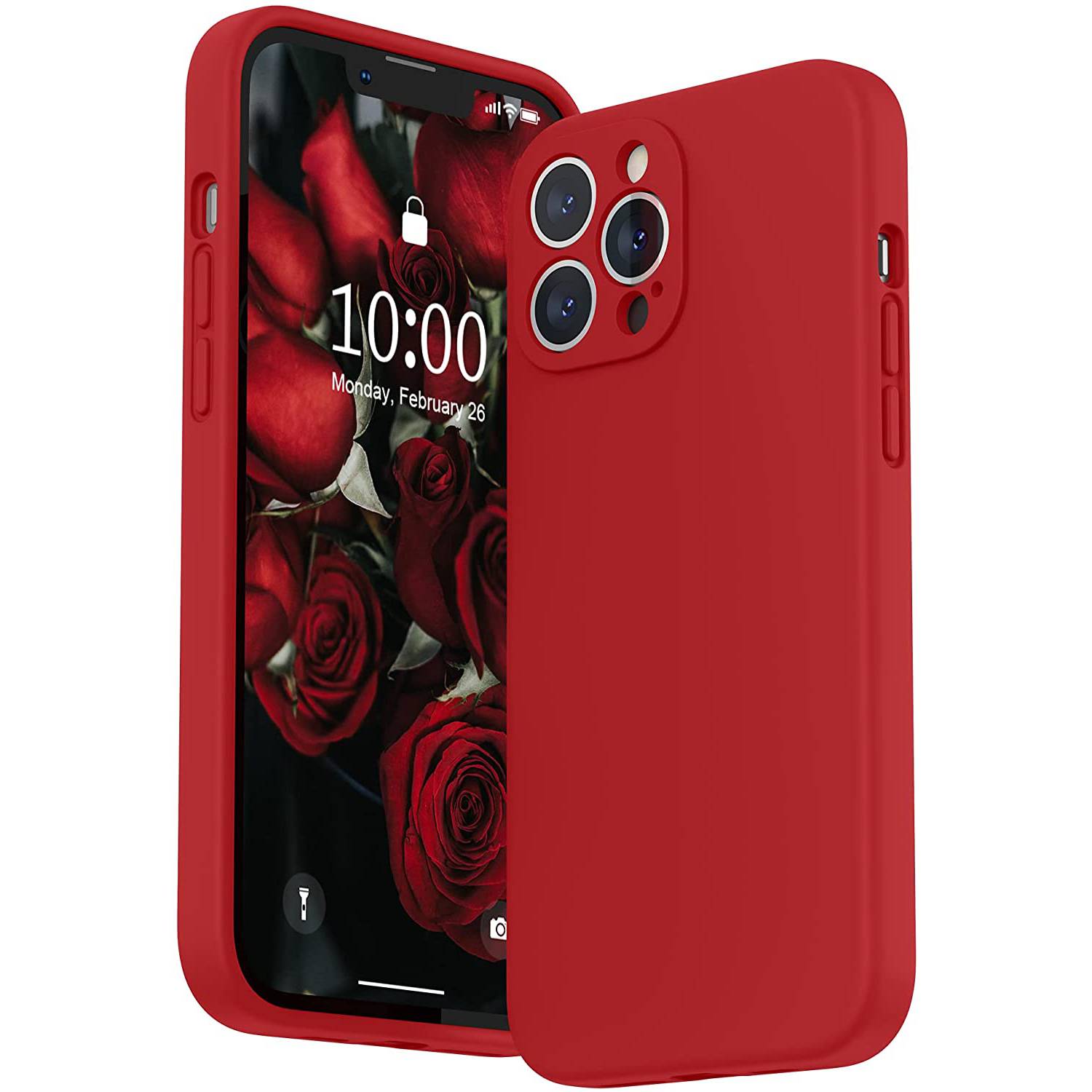CELLBOX Carcasa Silicona con Protector de Cámara para iPhone 14 Pro Max -  Roja