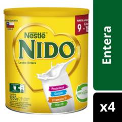 NESTLE - Leche en Polvo NIDO® Entera Tarro 1350g Pack X4