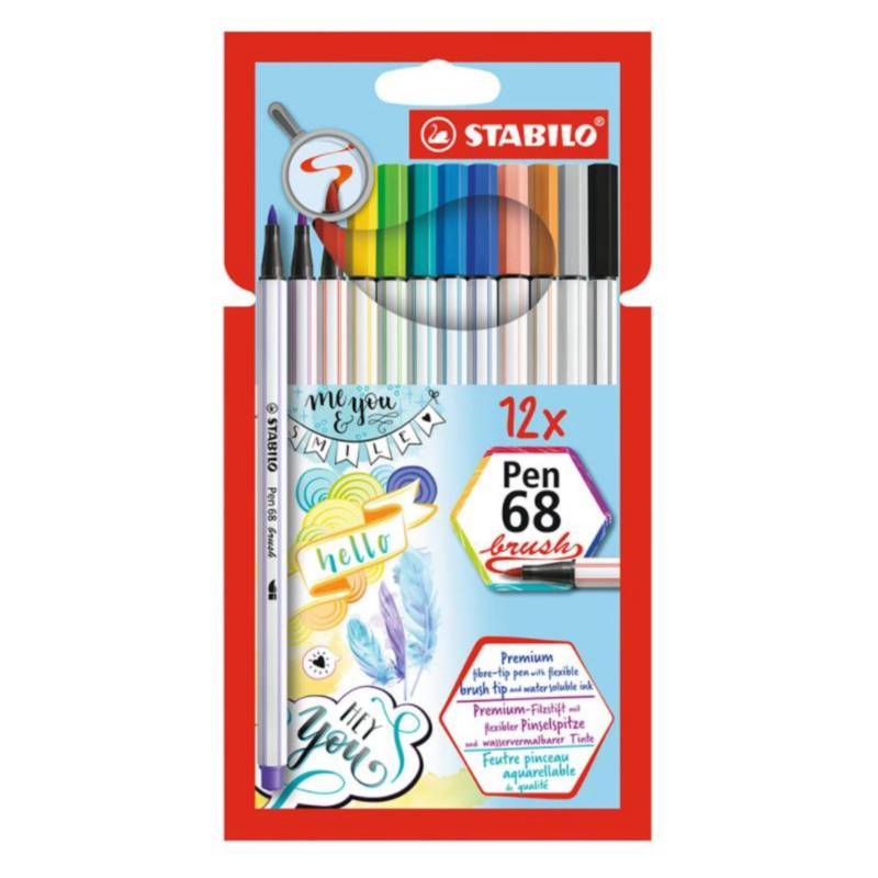 STABILO - Set 12 marcadores punta pincel brush