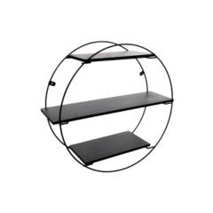 METALTRU - Repisas Moderna Circular 46x46x16 cm Negro