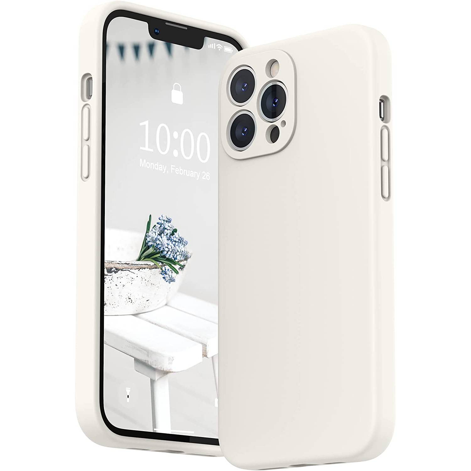 Spigen Funda de silicona para iPhone 13 Pro (2021), color blanco,  compatible con carga inalámbrica