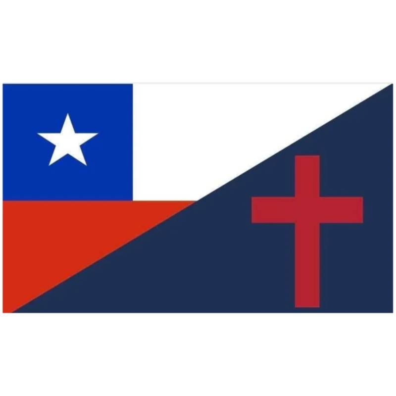 GENERICO - Bandera Chile Cristiana de 150 Cm X 90 Cm