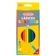 PROARTE - Estuche 12 lápices de colores Largos más 2 grafitos y sacapuntas