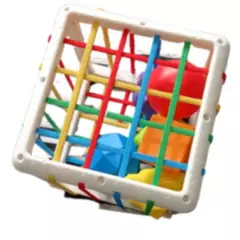 GENERICO - juego de encaje  cubo  mas dos pelotas sensoriales para bebe