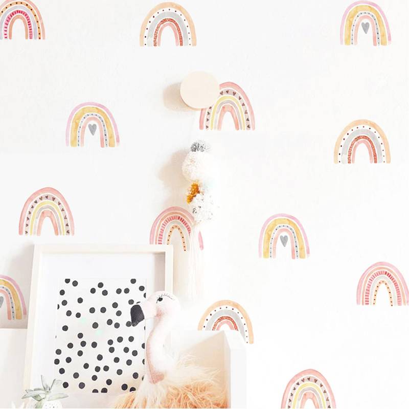 CREA TALLER - Arcoíris y corazón vinilo stickers deco muro dormitorio infantil