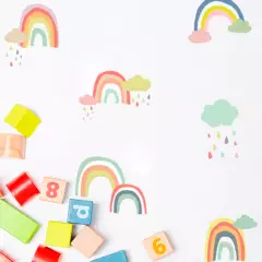 CREA TALLER - Arcoíris nubes Vinilo stickers deco muro dormitorio infantil