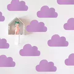 CREA TALLER - Nube morada vinilo stickers deco muro dormitorio infantil