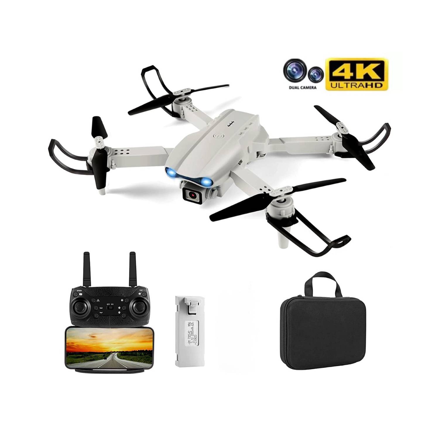 ACTUAL Dron Doble Cámara 4k Wifi Plegable Bolso Recargable Via Usb