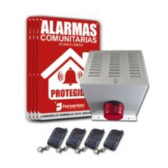 FERSONTEC - Kit Alarma Vecinal Sonido Alta Potencia 30W + 4 Botón Pánico