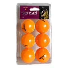SENSEI - Set 6 Pelotas Ping Pong 1 Estrellas Sensei® - Tenis De Mesa