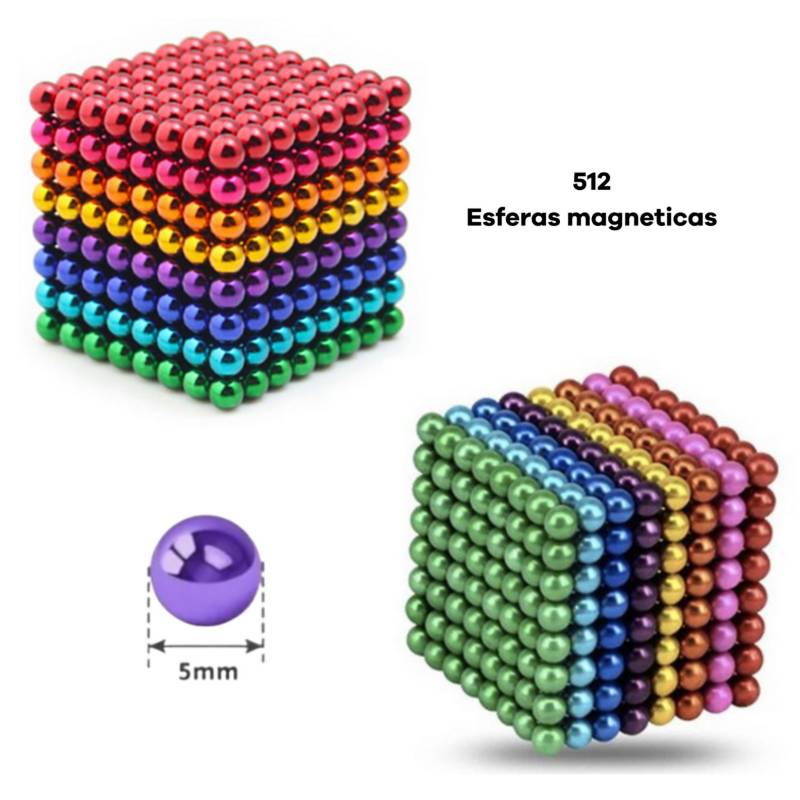 GENERICO Cubo magico magnetico de 512 esferas multicolores imanes