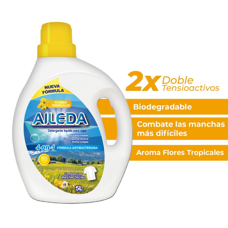 AILEDA - Detergente Antibacteriano Aroma Flores Tropicales 5 litros