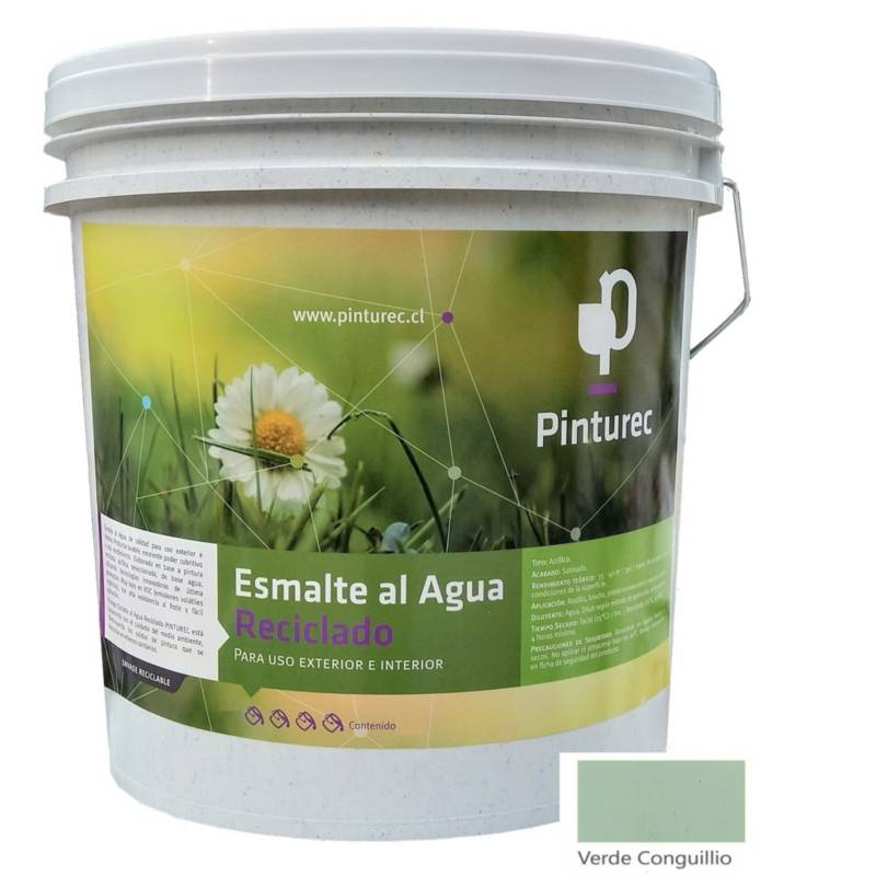 PINTUREC - Esmalte al Agua Pinturec Satinado Verde Conguillio 4G