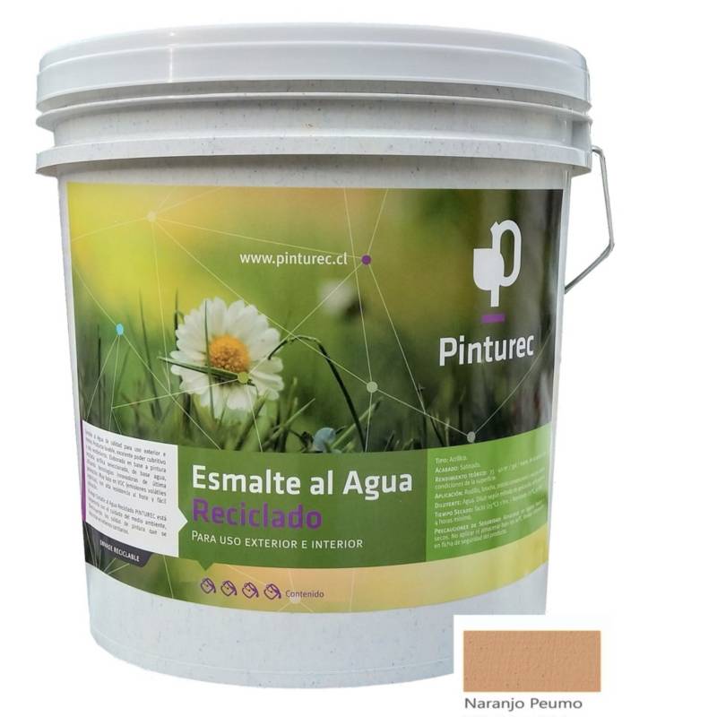 PINTUREC - Esmalte al Agua Pinturec Satinado Naranjo Peumo 4G