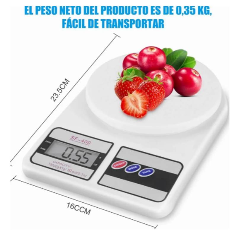 GENERICO Bascula Digital Gramera Para Cocina Para Alimentos 10kg.