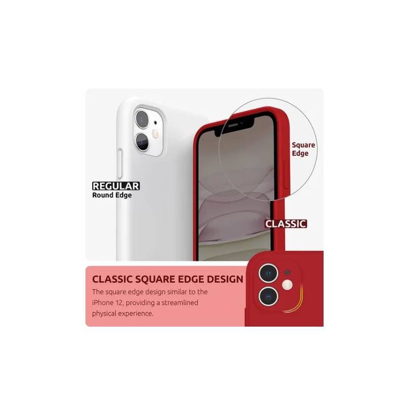 CELLBOX Carcasa Silicona con Protector Cámara para iPhone 12 Pro Max -  Roja…
