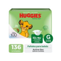 HUGGIES - Pañal Huggies Active Sec G 136 pañales