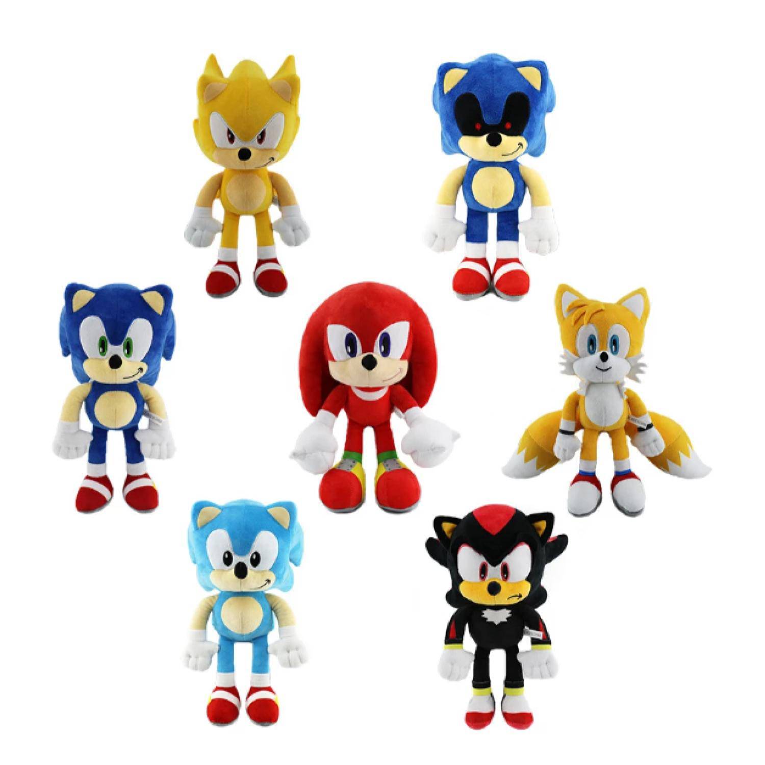 SONIC Juguete Pack 6 Peluches De Sonic Y Sus Amigos 30cm Infantil
