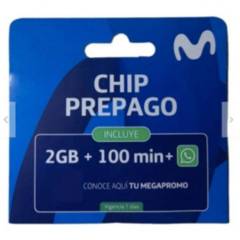 MOVISTAR - 50 chip prepago Movistar 2gb + 100 minutos