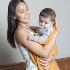 AMAMANTAS - Manta de Hilo Fino Suave Para Bebés Multifuncional Mostaza Amamantas