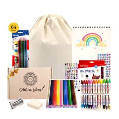 CELEBRA IDEAS - Set de Arte de Dibujo Para Colorear 64 Pcs Kit Dibujo