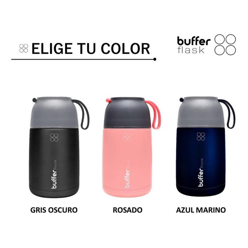 BUFFER FLASK Termo Comida y Liquido Buffer Niño Niña 340ml + Cuchara - Rosa