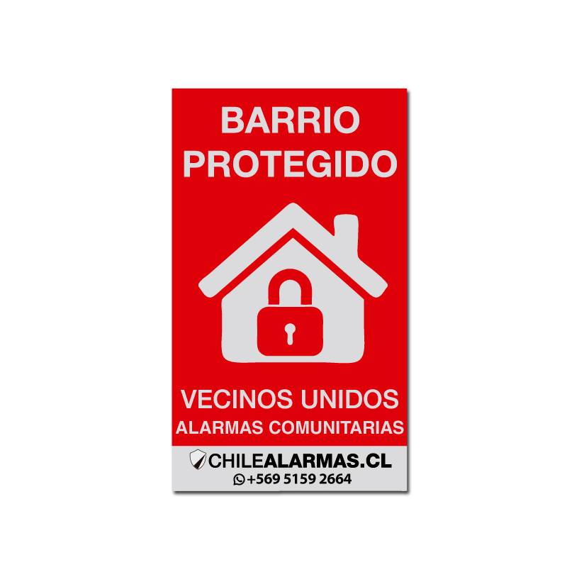 Placa Disuasiva Vecinos Unidos Para Alarmas Comunitarias Gsm Protegido