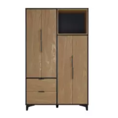 HYGGESIGN - Closet Mood 4P 2C  110 x 180 x 47cm. Color Negro / Madera