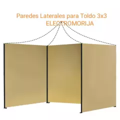 GENERICO - Lona Paredes Laterales Para Toldo 3x3 Beige Impermeable Em 22