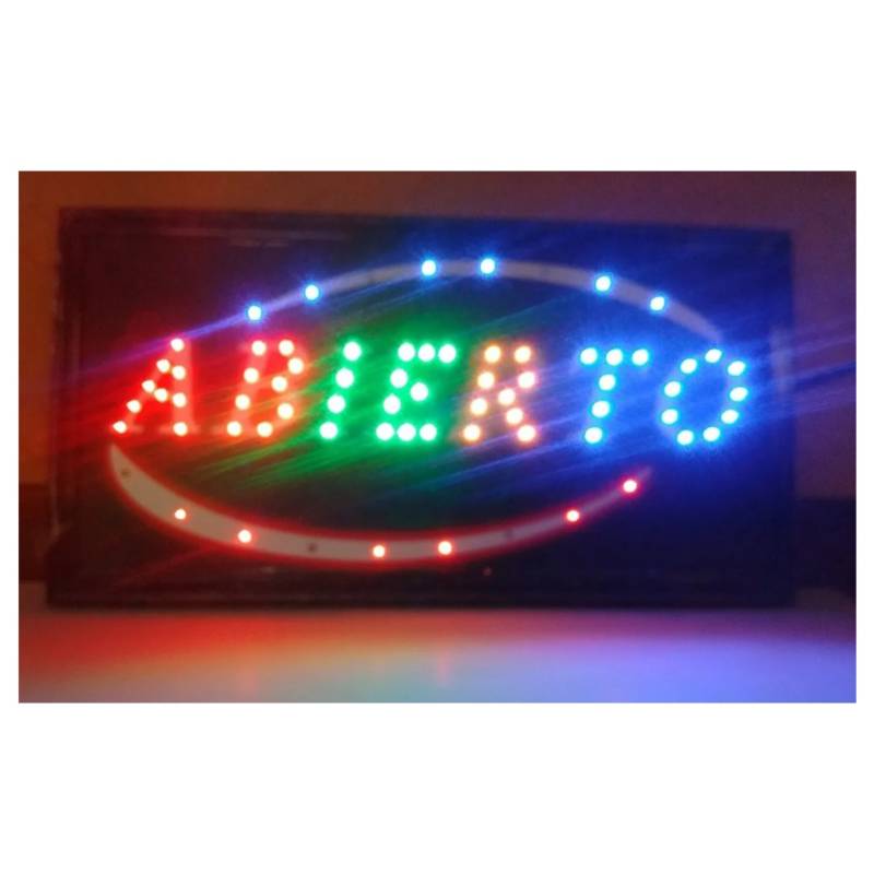 GENERICO - Letrero o aviso LED luminoso Abierto 25 x 48