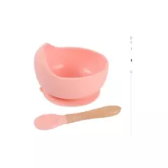 GENERICO - Tazon de silicona alimentacion bebé - rosa