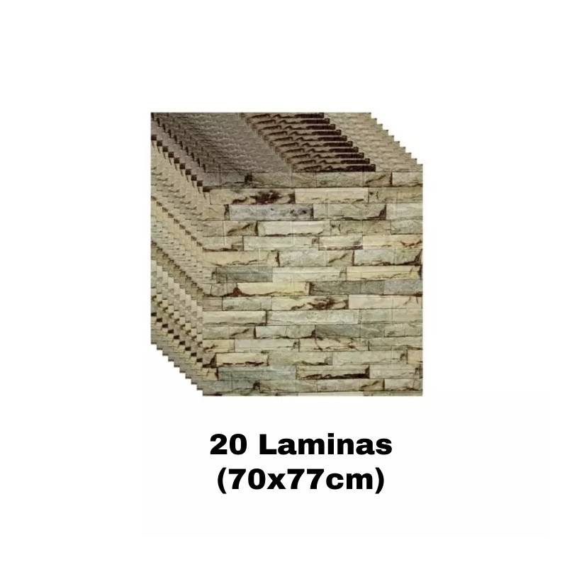 Lamina 3d Ladrillo Color Blanco Pack De 20