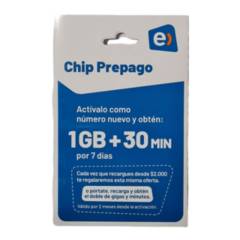 ENTEL - Chip Entel Pack 100 Unidades Incluye 1 Giga + 30 Minutos