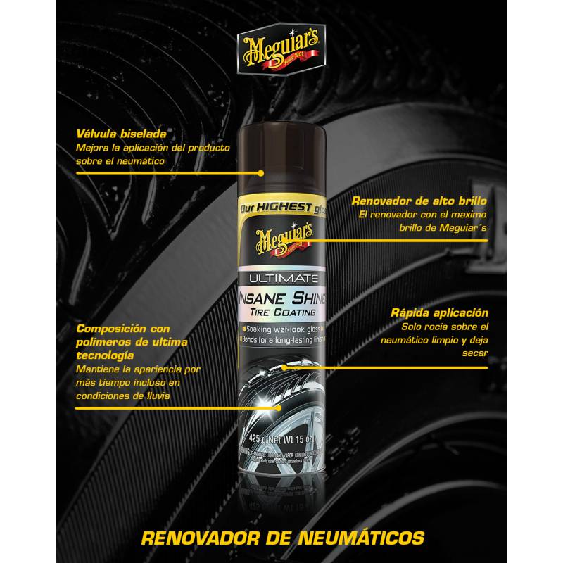 Meguiar's Ultimate Insane Shine Tire Coating – Soaking Wet-Look