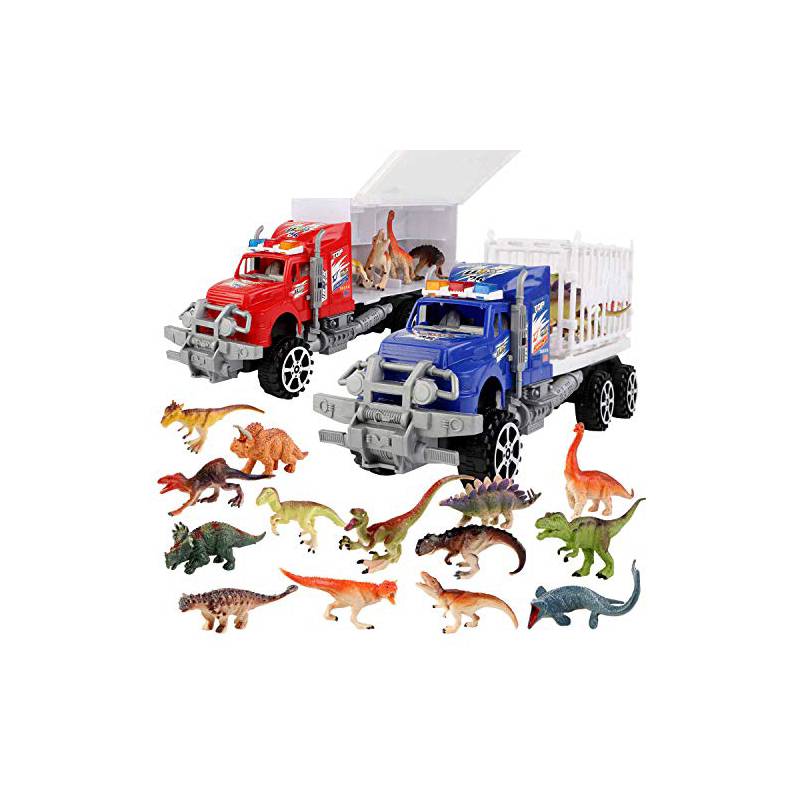 ECYT Pack 2 camiones con dinosaurios para niño 