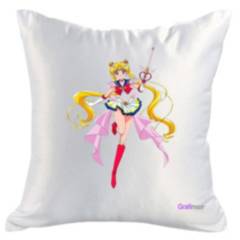 GRAFIMAX - Cojín Blanco Felpa Sailor Moon 40x40 Grafimax